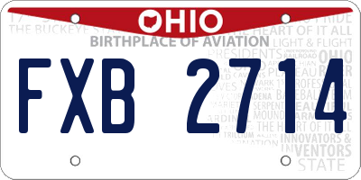 OH license plate FXB2714