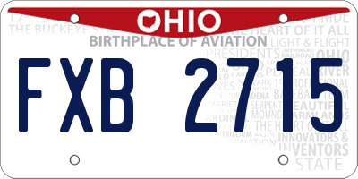 OH license plate FXB2715
