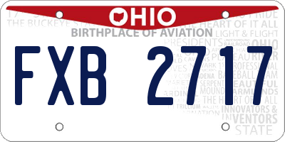 OH license plate FXB2717