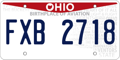 OH license plate FXB2718