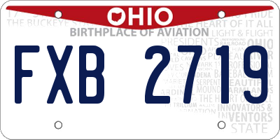 OH license plate FXB2719