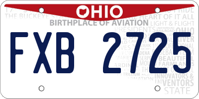 OH license plate FXB2725