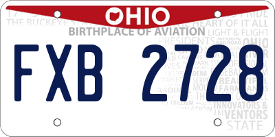 OH license plate FXB2728