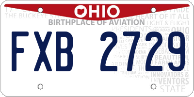 OH license plate FXB2729