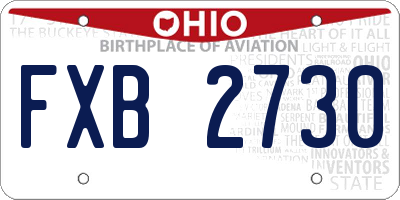 OH license plate FXB2730