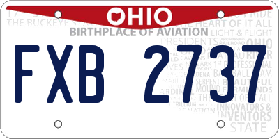 OH license plate FXB2737