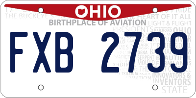 OH license plate FXB2739