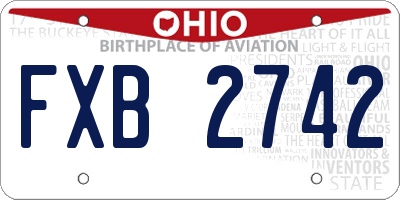 OH license plate FXB2742