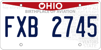 OH license plate FXB2745