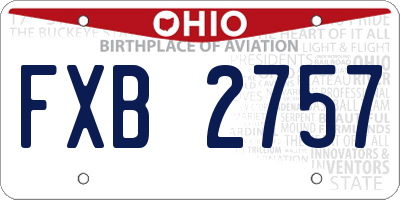 OH license plate FXB2757