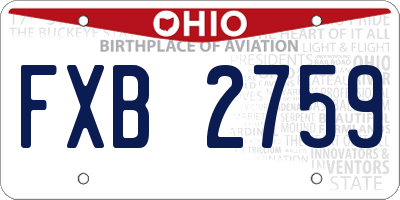 OH license plate FXB2759