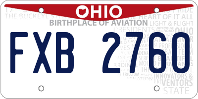 OH license plate FXB2760