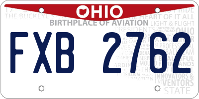 OH license plate FXB2762