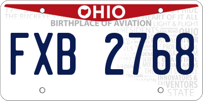 OH license plate FXB2768