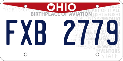 OH license plate FXB2779