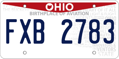 OH license plate FXB2783
