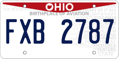 OH license plate FXB2787
