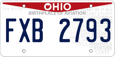 OH license plate FXB2793