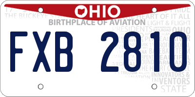OH license plate FXB2810