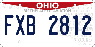 OH license plate FXB2812