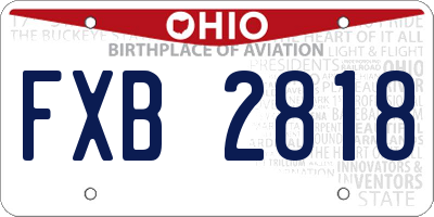 OH license plate FXB2818