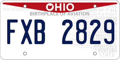 OH license plate FXB2829