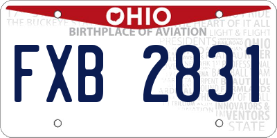 OH license plate FXB2831
