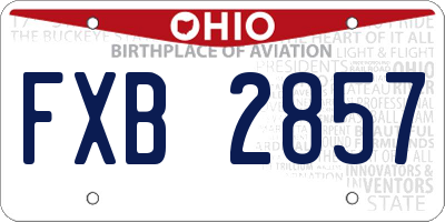 OH license plate FXB2857