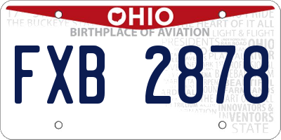 OH license plate FXB2878