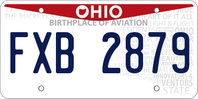 OH license plate FXB2879