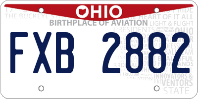 OH license plate FXB2882