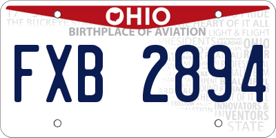 OH license plate FXB2894