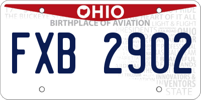OH license plate FXB2902