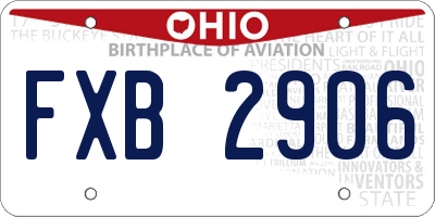 OH license plate FXB2906
