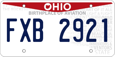 OH license plate FXB2921