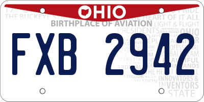 OH license plate FXB2942