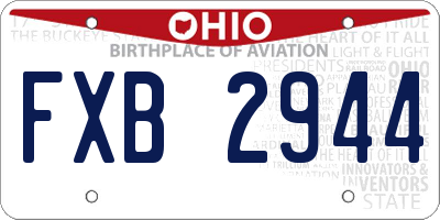 OH license plate FXB2944