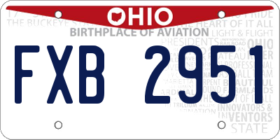 OH license plate FXB2951
