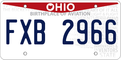 OH license plate FXB2966