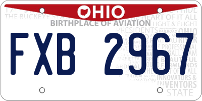 OH license plate FXB2967