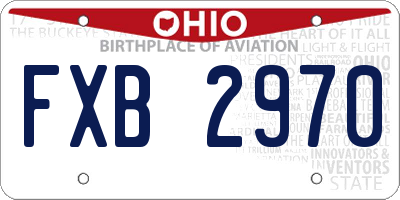 OH license plate FXB2970