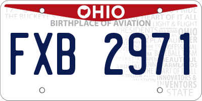 OH license plate FXB2971
