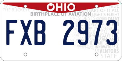 OH license plate FXB2973