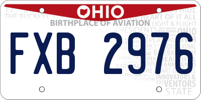 OH license plate FXB2976