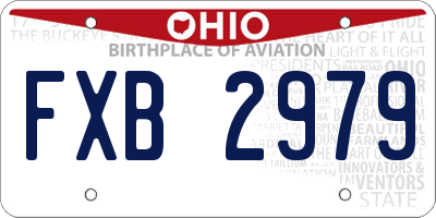 OH license plate FXB2979