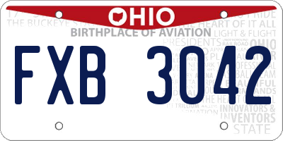 OH license plate FXB3042
