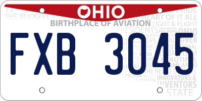 OH license plate FXB3045