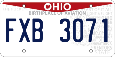 OH license plate FXB3071