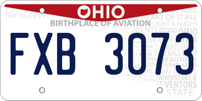 OH license plate FXB3073