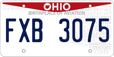 OH license plate FXB3075